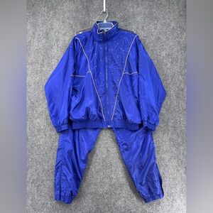 VTG 80’s 90’s Active Horizon Bright Blue Tracksuit Lined Full Zip Women’s M